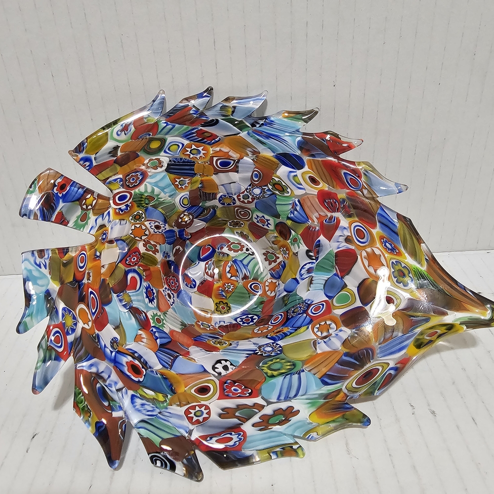 La Murrina Murano Italy Millefiori Colorful Art Glass Fish 5.5" Signed Bowl - Picture 7 of 12